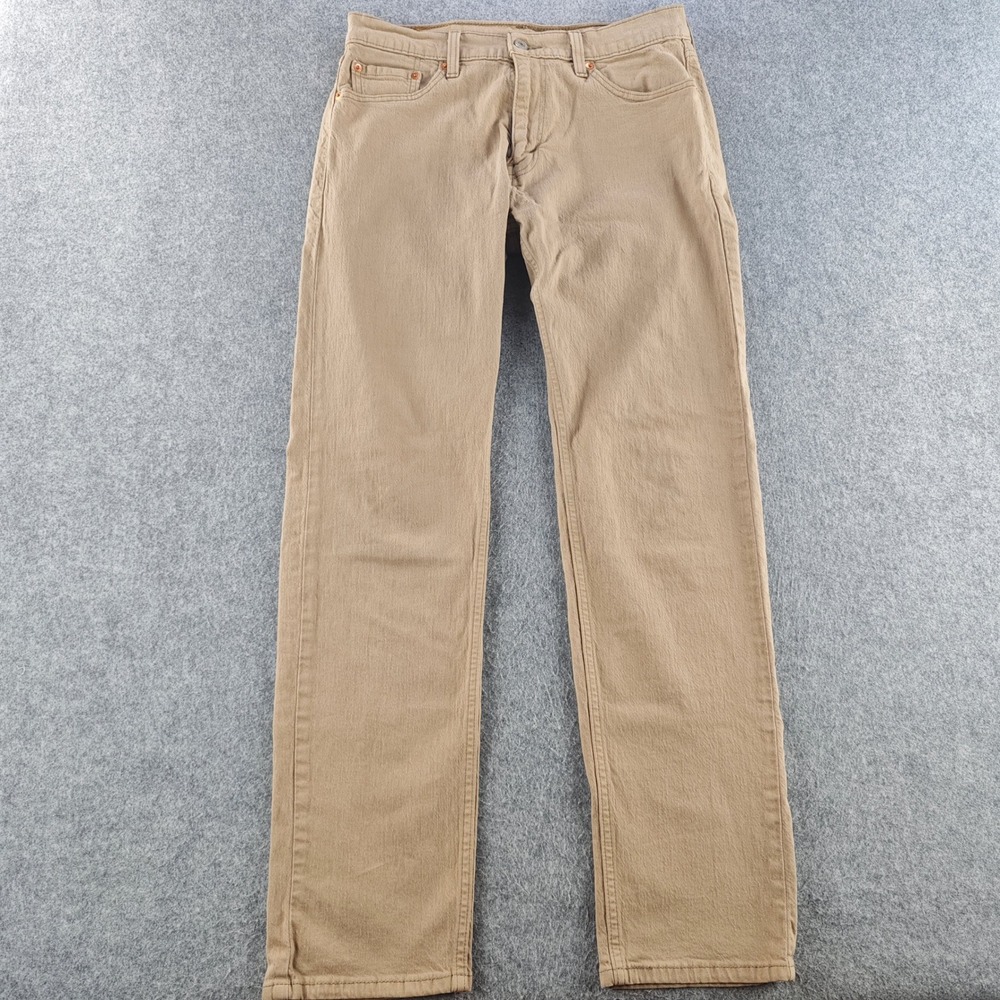 Levi's 505 Regular Fit Straight Leg Jeans Mens 30x32 Tan Khaki Denim Pants